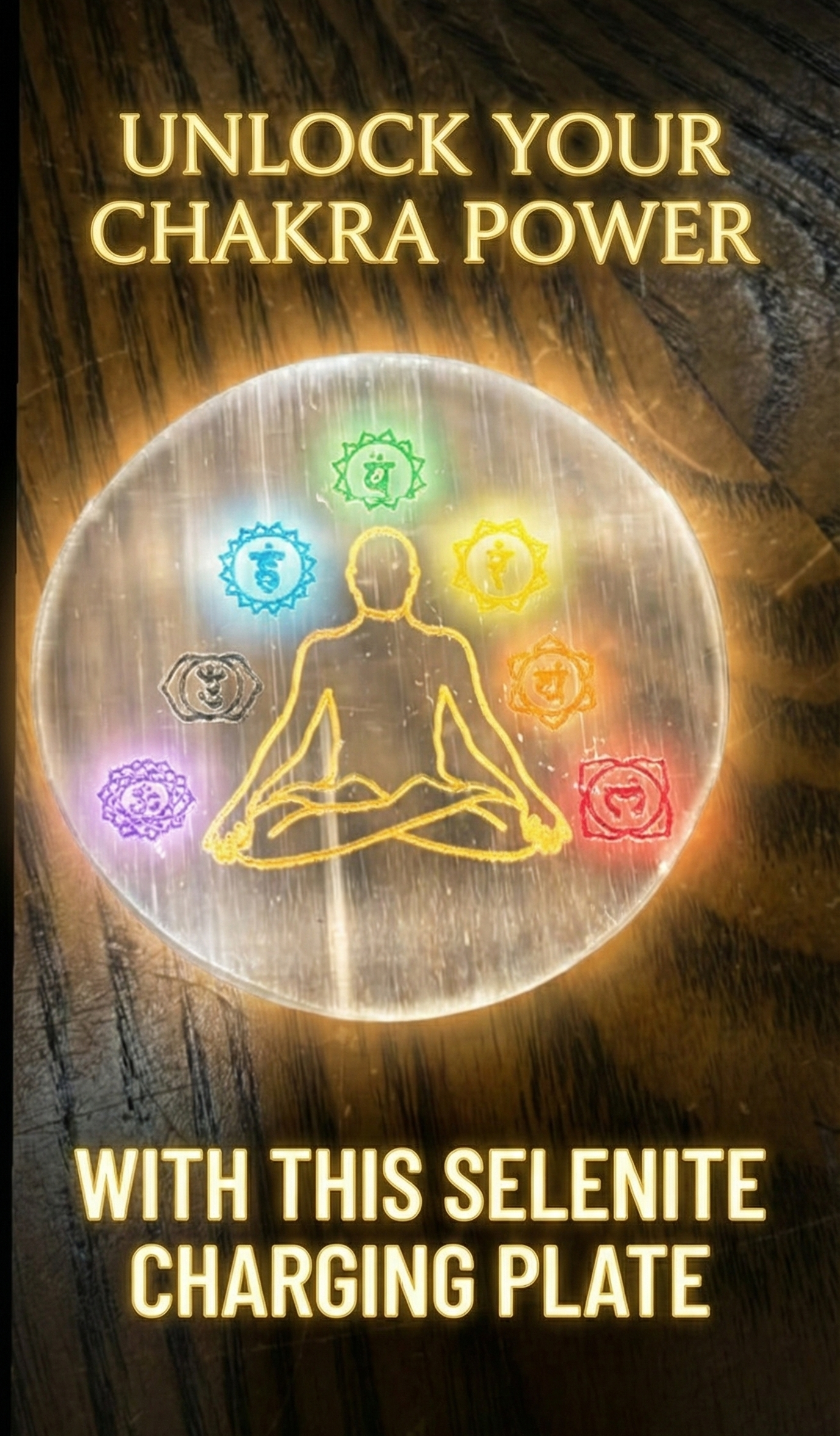 7 Chakra selenite plate