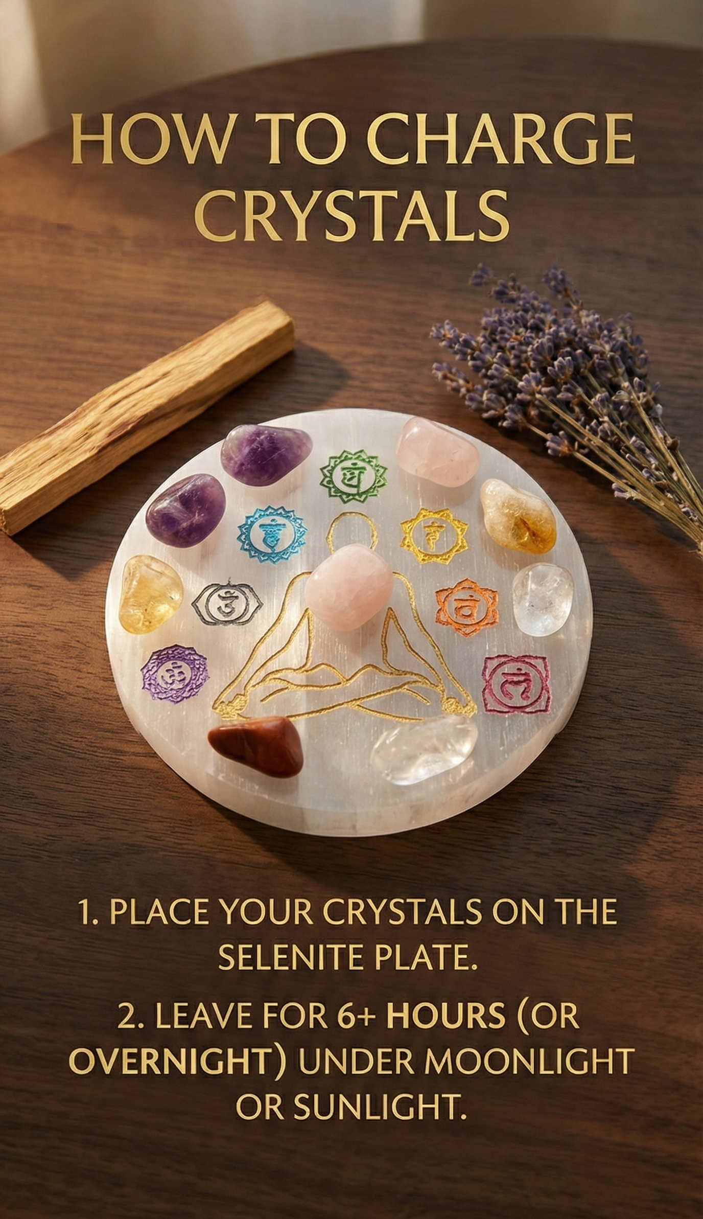 7 Chakra selenite plate