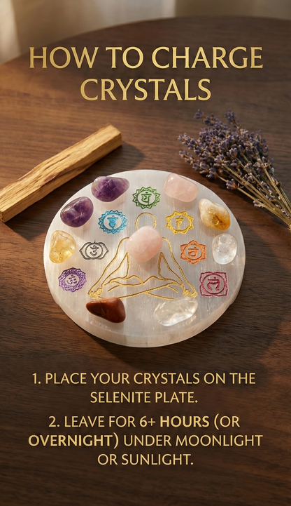 7 Chakra selenite plate