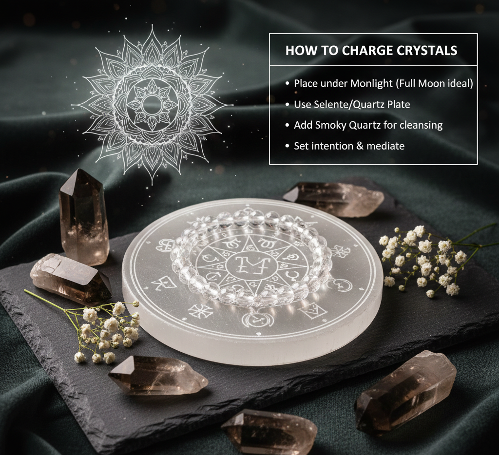 Natural Selenite Zodiac Charging Plate